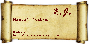 Maskal Joakim névjegykártya